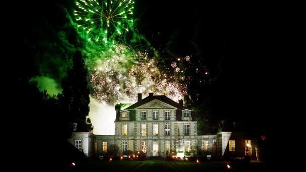 Feux d'artifice au-dessus du château